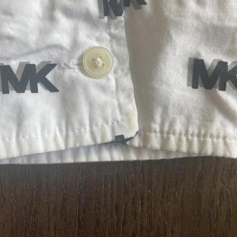 Michael Kors Men’s M Long Sleeve Button Up Shirt With The MK Print - Picture 5 of 7